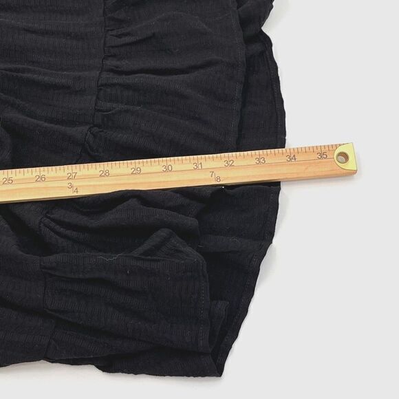 Talulah Mini Dress M Black Peasant Flutter Sleeves Elastic Shoulders Ruffle Hem - Picture 10 of 12